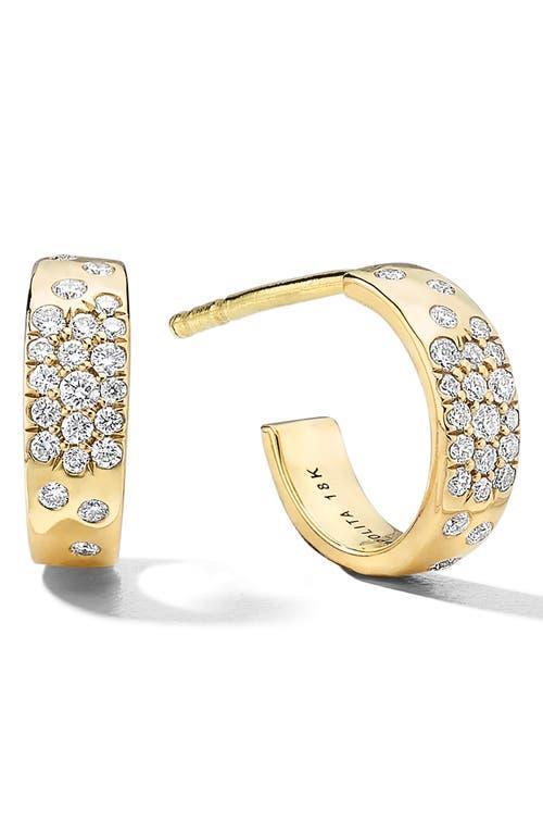 Womens Stardust 18K Yellow Gold & Diamond Mini Huggie Hoop Earrings Product Image