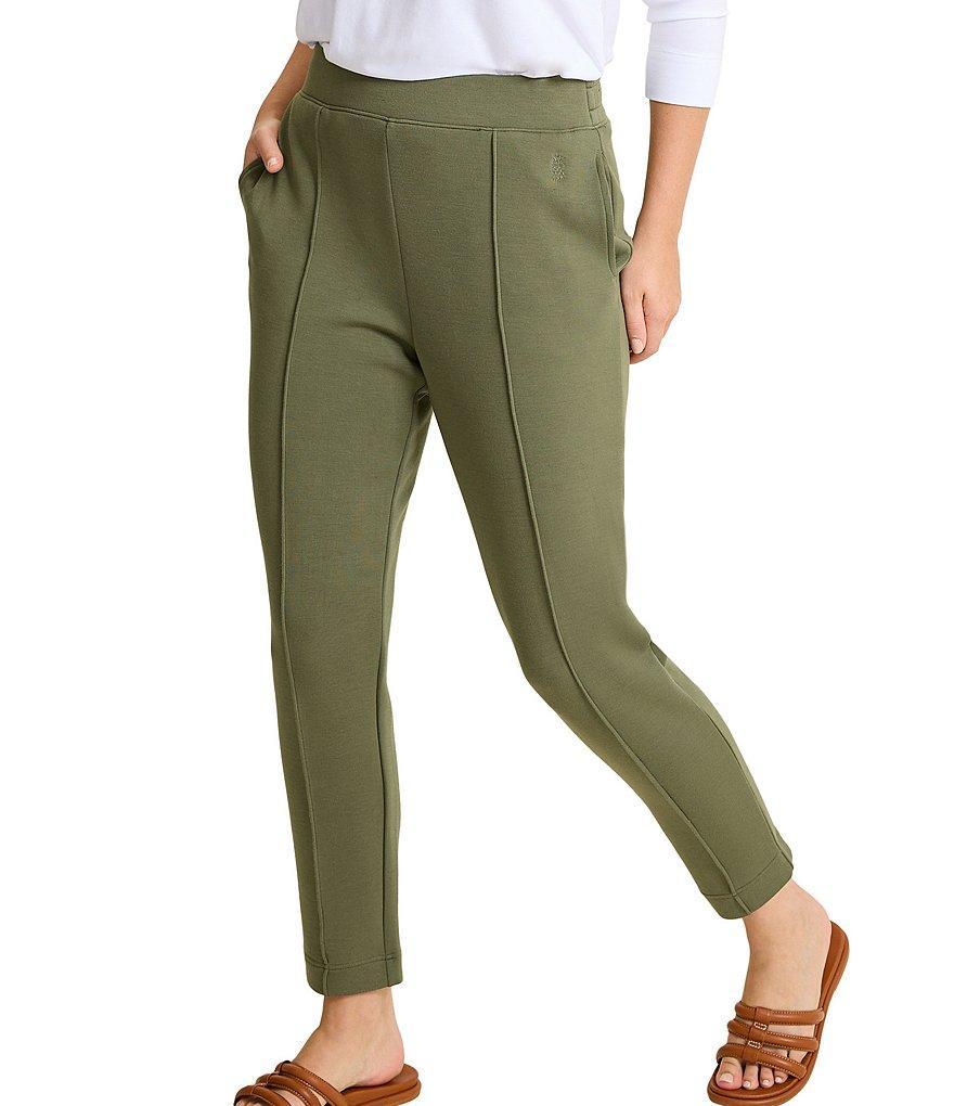 Tommy Bahama Palm Voyage Knit Pintuck Stitch Ankle Length Trouser Pant Product Image