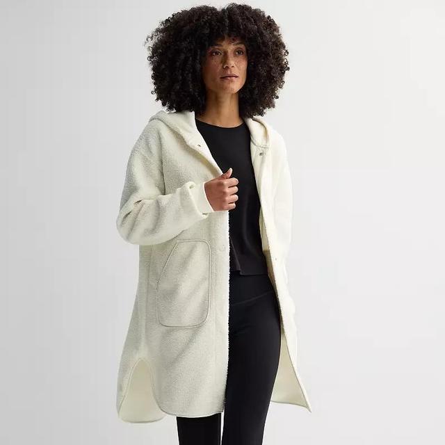 Womens FLX Long Line Sherpa Mixed Media Hooded Jacket Product Image