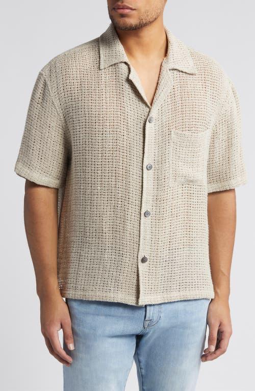 Mens Open Weave Linen Camp Shirt Product Image