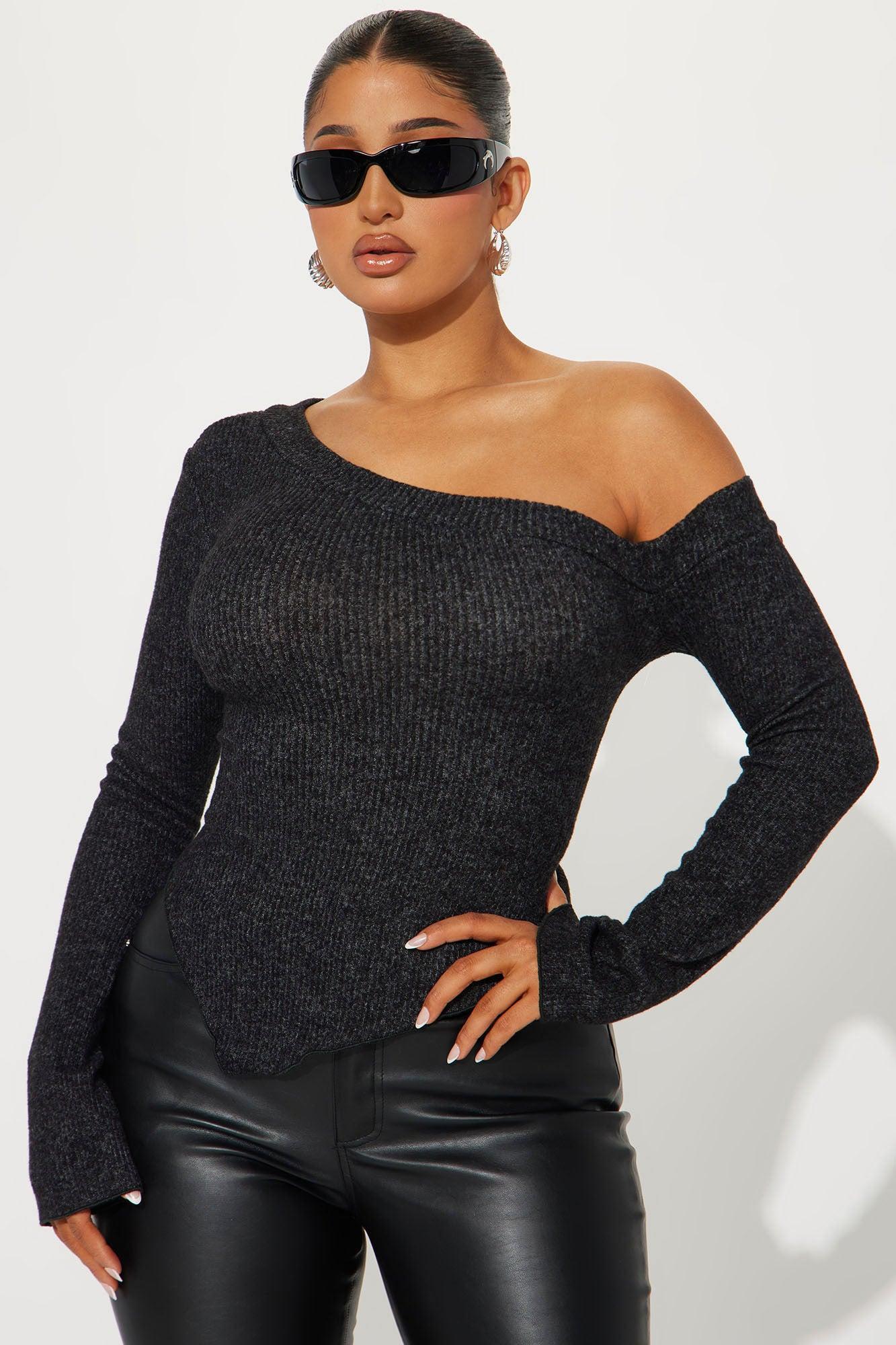 Confessions One Shoulder Top - Black Product Image