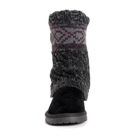 Essentials by MUK LUKS Cheryl Womens Knit Winter Boots Grey Product Image