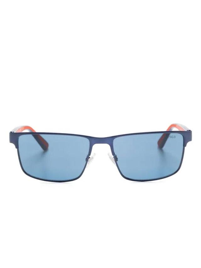 POLO RALPH LAUREN Rectangle-frame Sunglasses In Blue Product Image