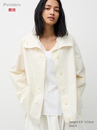 Womens Light Cotton Oversized Jacket Off White Large UNIQLO US Product Image