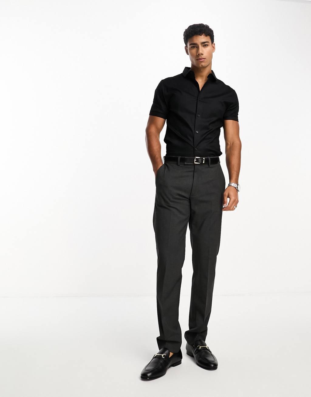 ASOS DESIGN skinny fit royal oxford shirt with cutaway collar Product Image