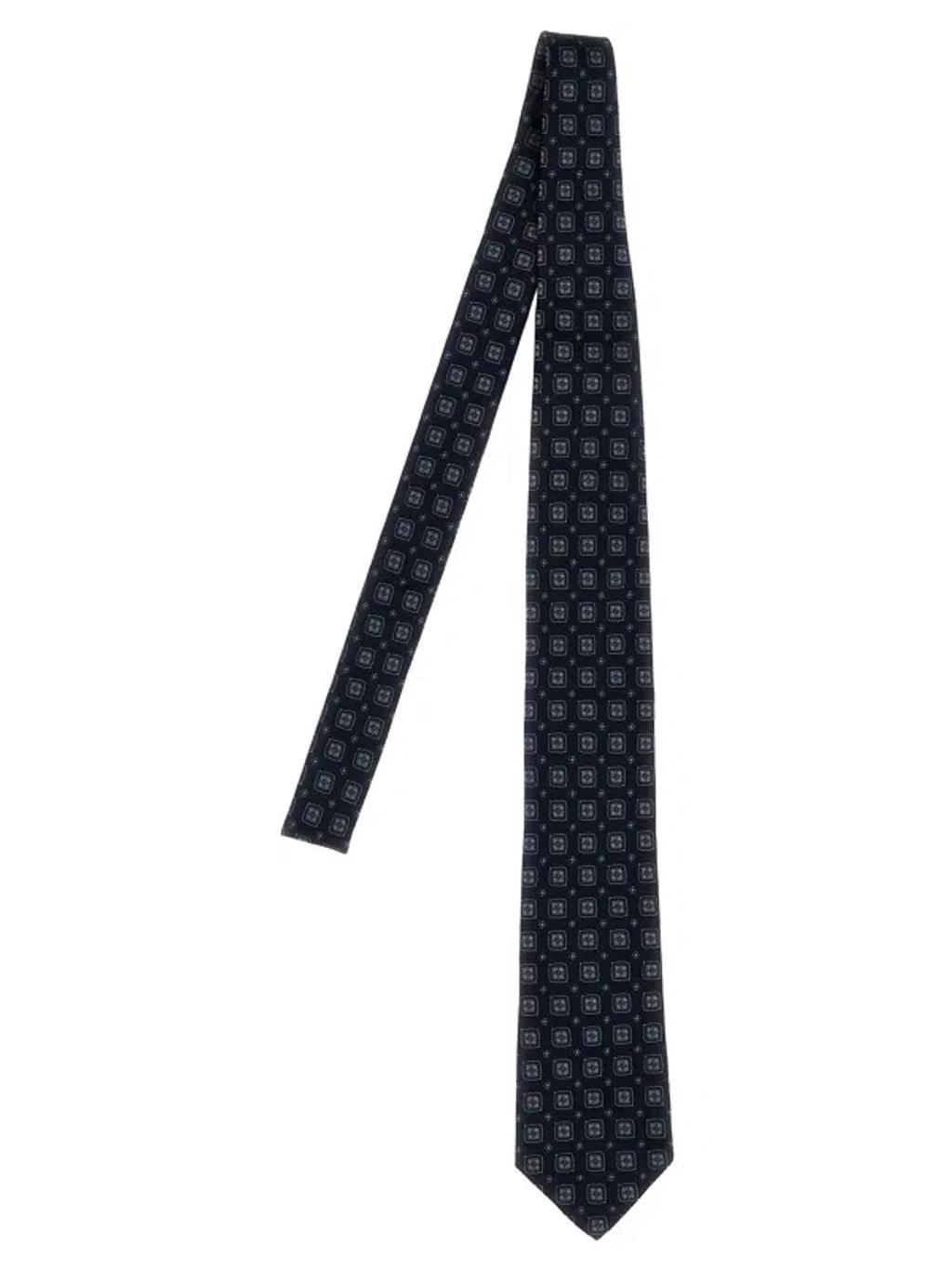 Patterned Tie In Dark Blue Product Image