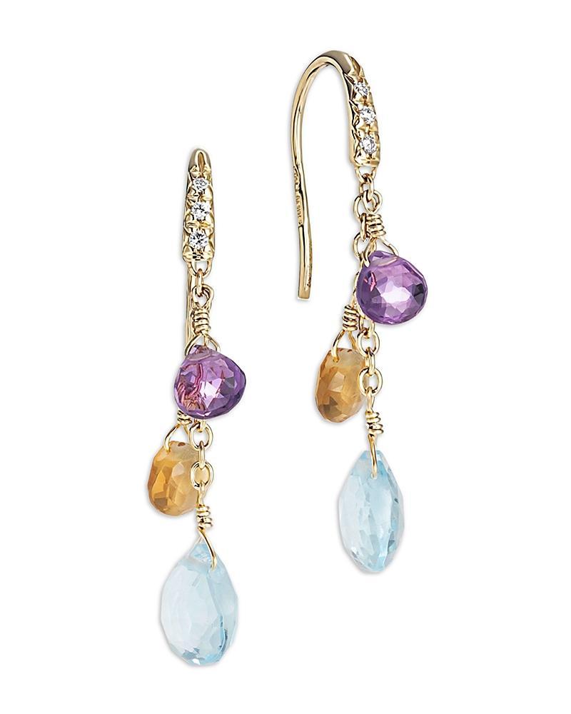 Womens Paradise 18K Yellow Gold & Mixed-Stone Short Drop Earrings Product Image