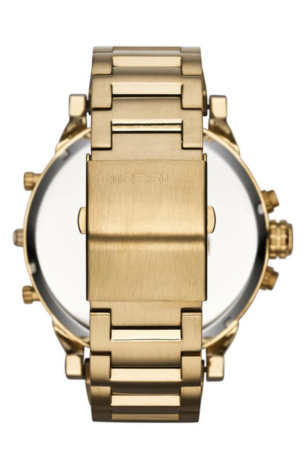 Men's Mr. Daddy 2.0 Gold-tone Ion-plated Stainless Steel Bracelet Watch 57mm Dz7333 In Oro Product Image