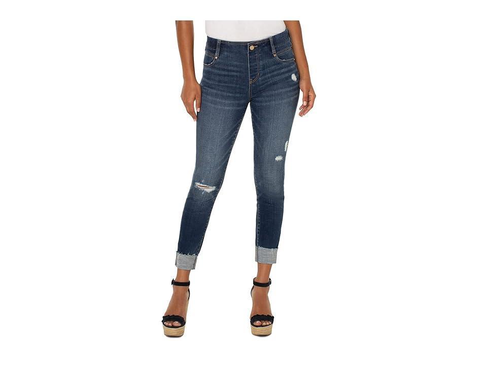 Liverpool Los Angeles Gia Glider Pull-On Crop Skinny with Cuff Cut Hem in Fanning (Fanning) Women's Jeans Product Image