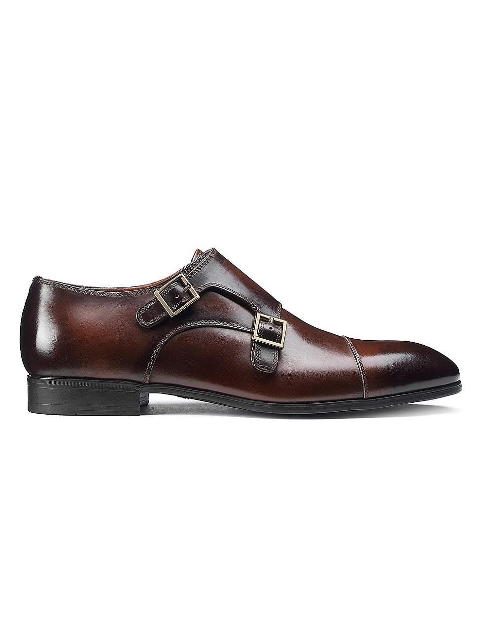 Mens Double Buckle Leather Dress Shoes Product Image