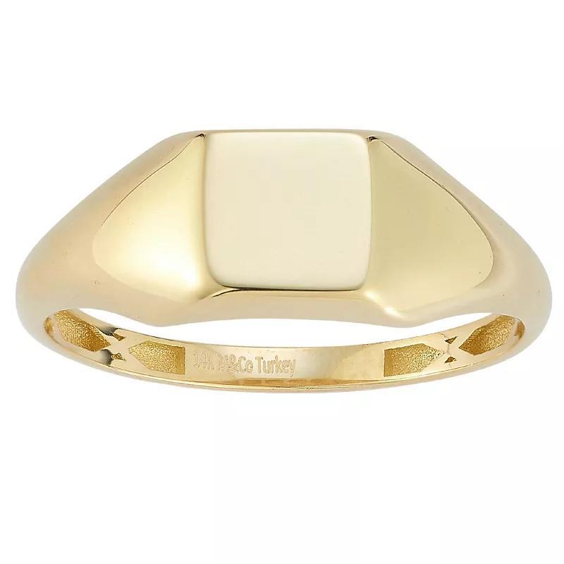 LUMINOR GOLD 14k Gold Square Signet Ring, Womens Product Image