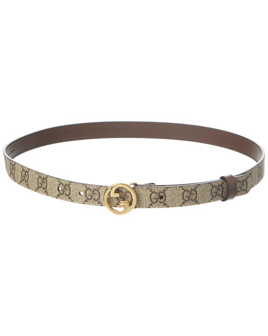 Blondie Thin Gg Supreme Canvas & Leather Belt In Beige Product Image