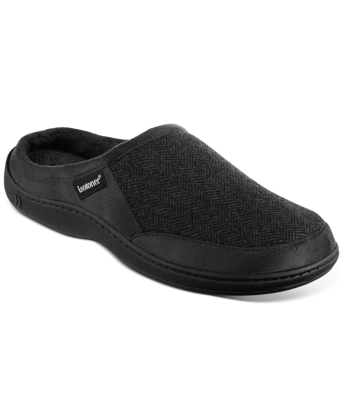 Isotoner Mens Logan Hoodback Slippers - Navy Blue L Product Image