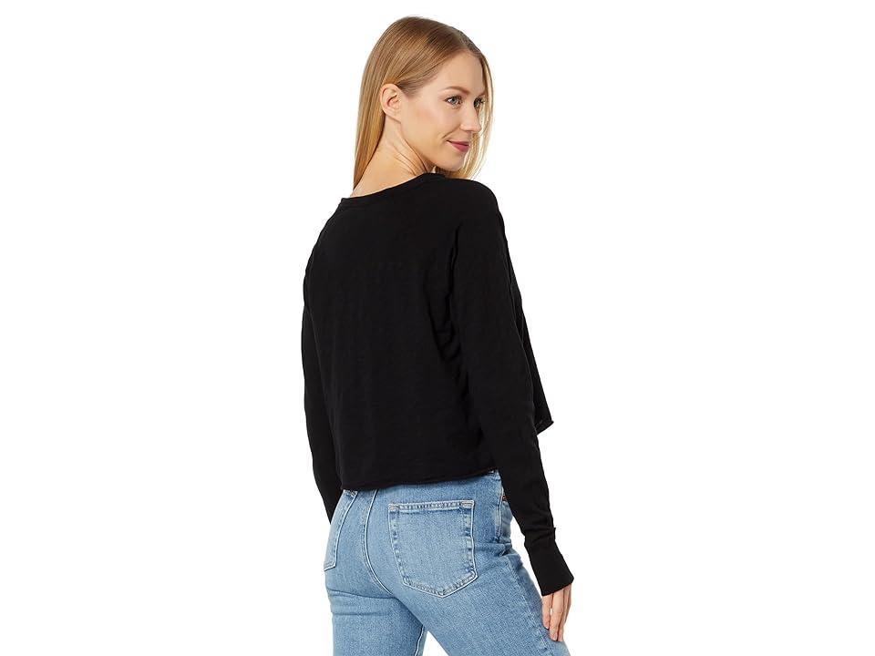 bobi Los Angeles Split-Neck Crop Top Women's Clothing Product Image