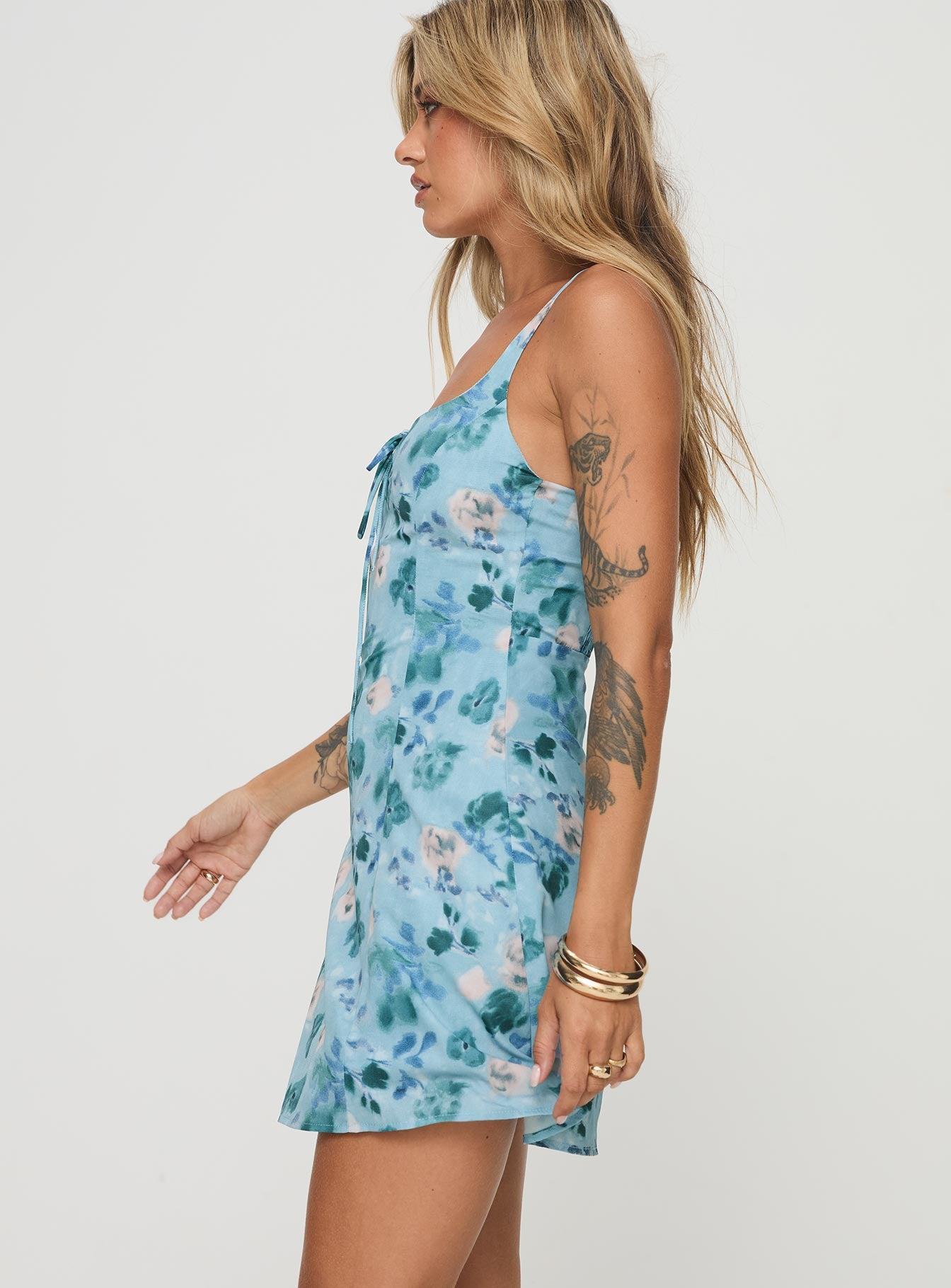 Mercure Mini Dress Blue Floral Product Image