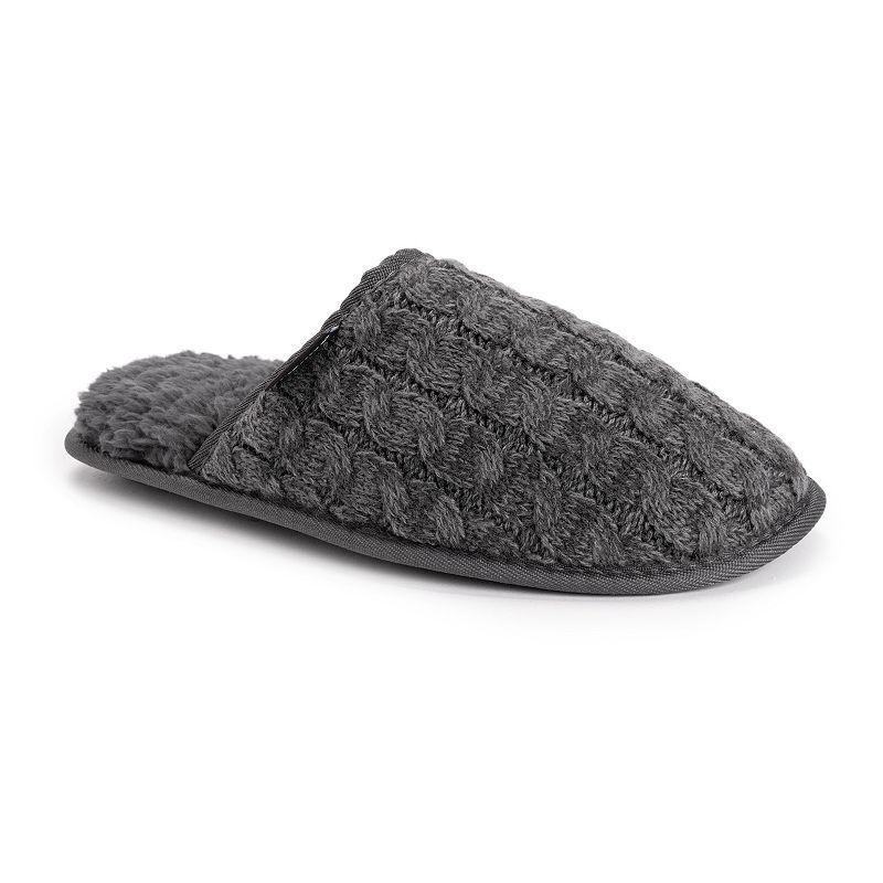 MUK LUKS Gavin Mens Scuff Slippers Grey Heather Gray Product Image