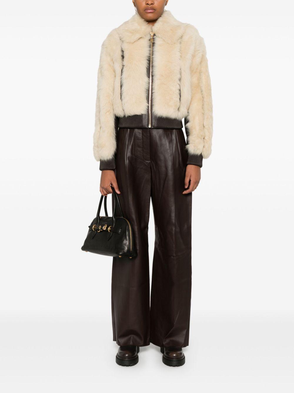 ZIMMERMANN Illustration Shearling Fur Jacket In Multicolor Product Image