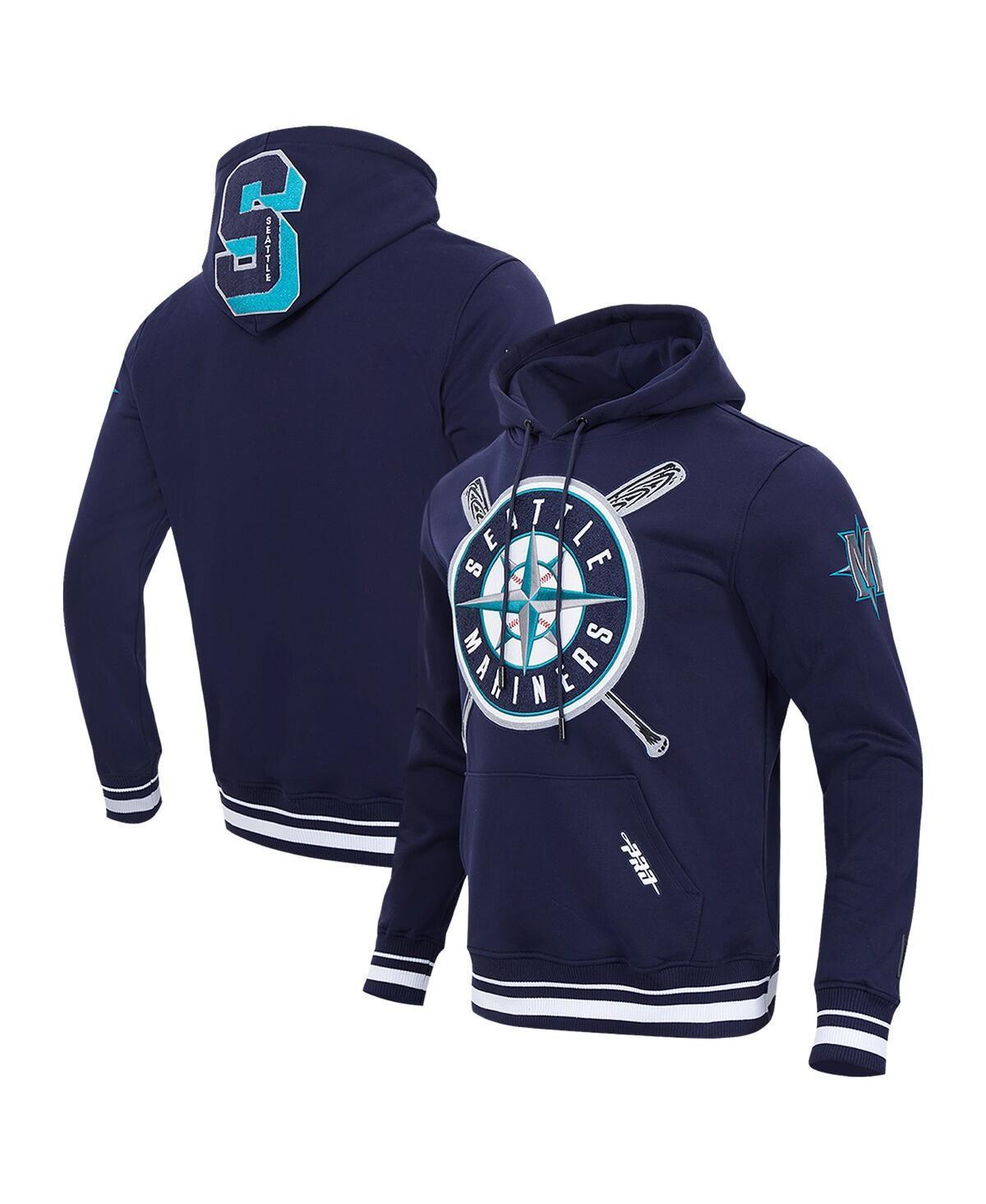 Pro Standard Mens Navy Seattle Mariners Mash Up Logo Pullover Hoodie Product Image