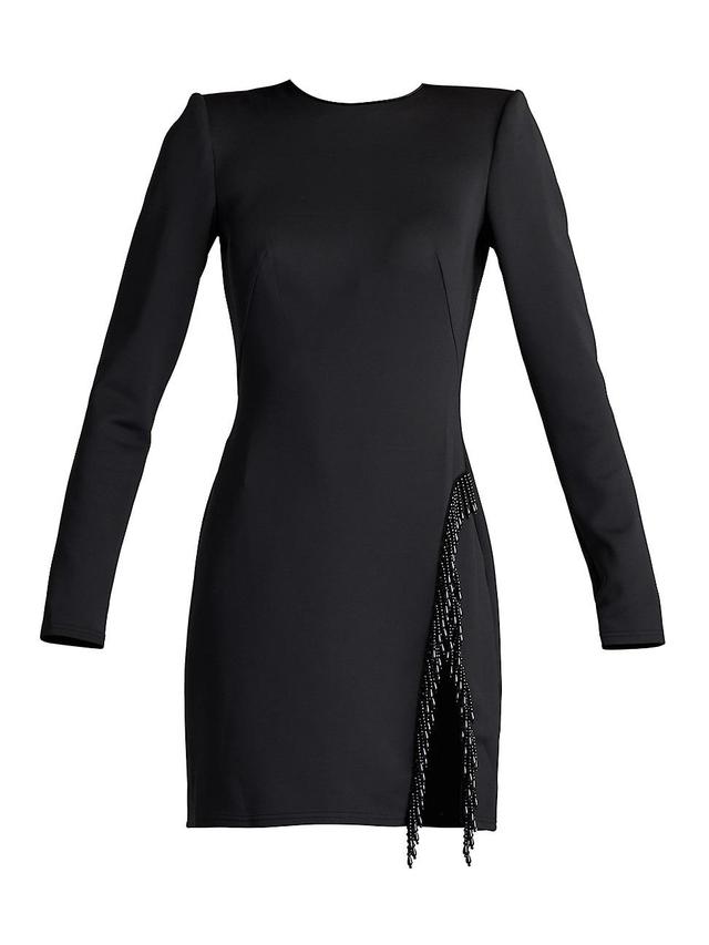 Womens Scuba-Knit Beaded Minidress Product Image