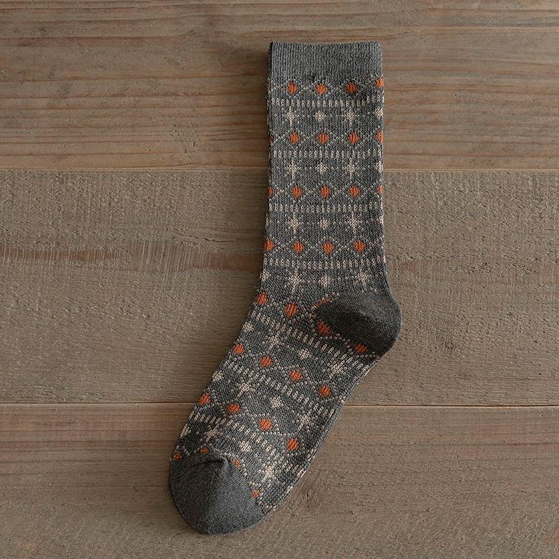 Patterned Crew Socks Product Image