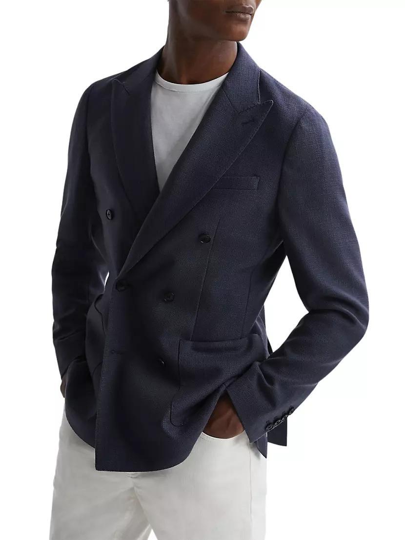 Wool-Blend Double-Breasted Blazer Product Image