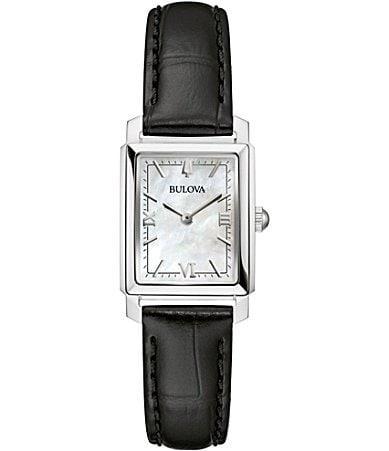 Bulova Womens Sutton Black Leather Strap Watch 21mm Product Image