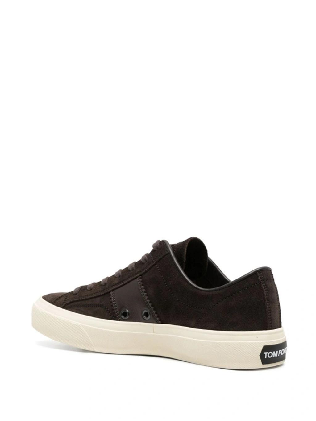 Panelled Low-top Sneakers In Black Product Image