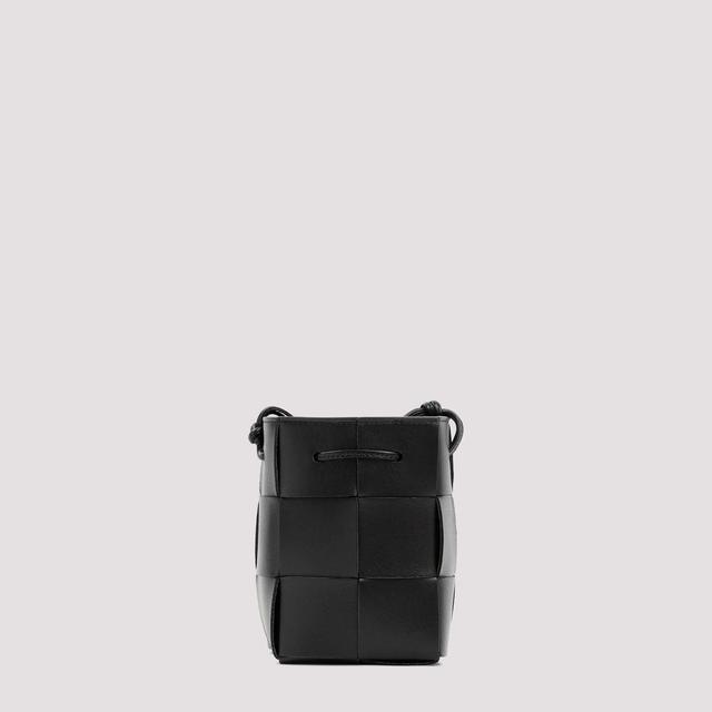 Cassette Mini Black Leather Bucket Bag Product Image