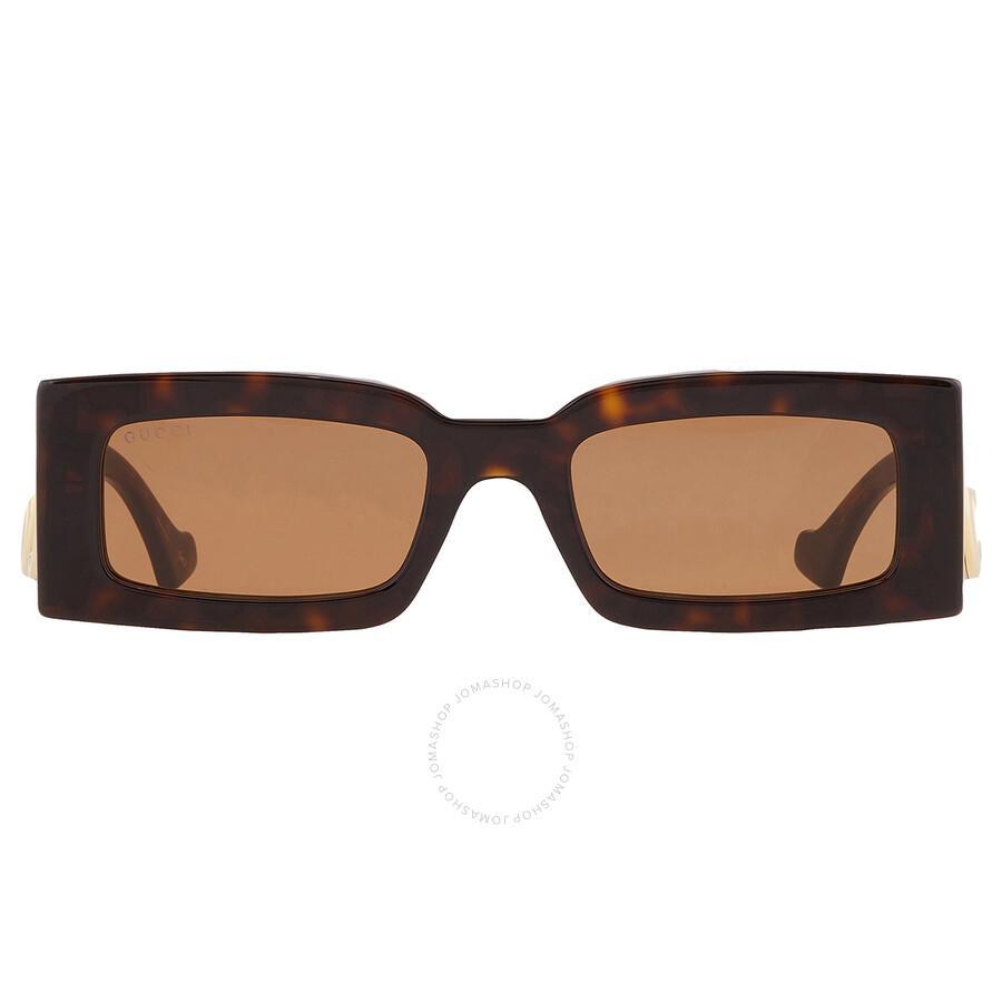 Brown Rectangular Ladies Sunglasses Gg1425s 002 53 In Brown / Dark Product Image