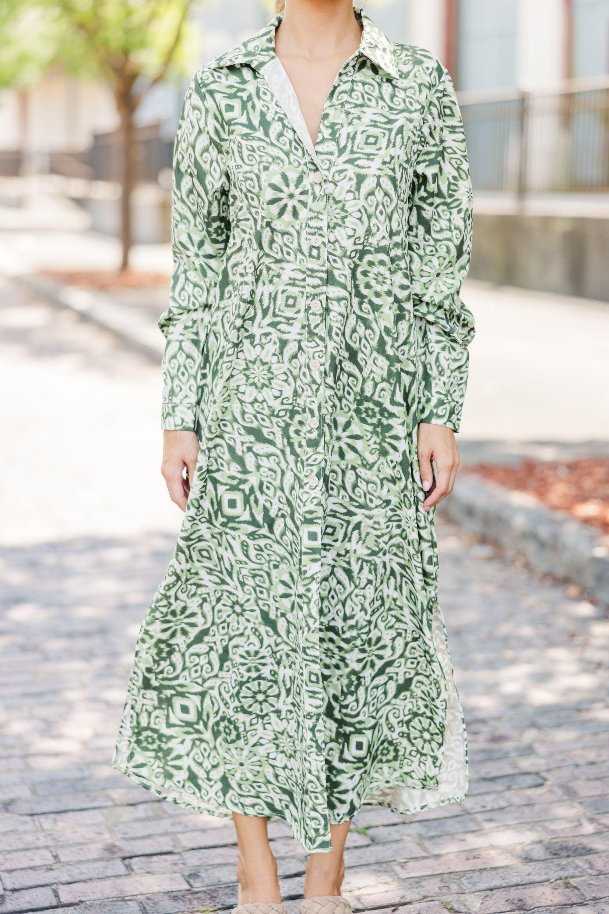 All The Best Green Abstract Midi Dress Female Product Image