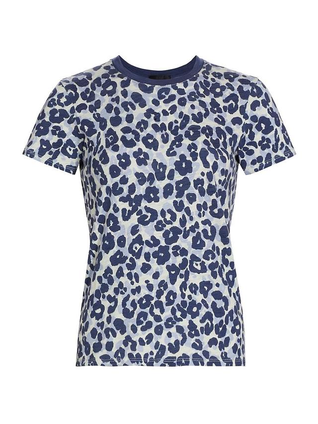 Womens Leopard Cotton Short-Sleeve T-Shirt Product Image