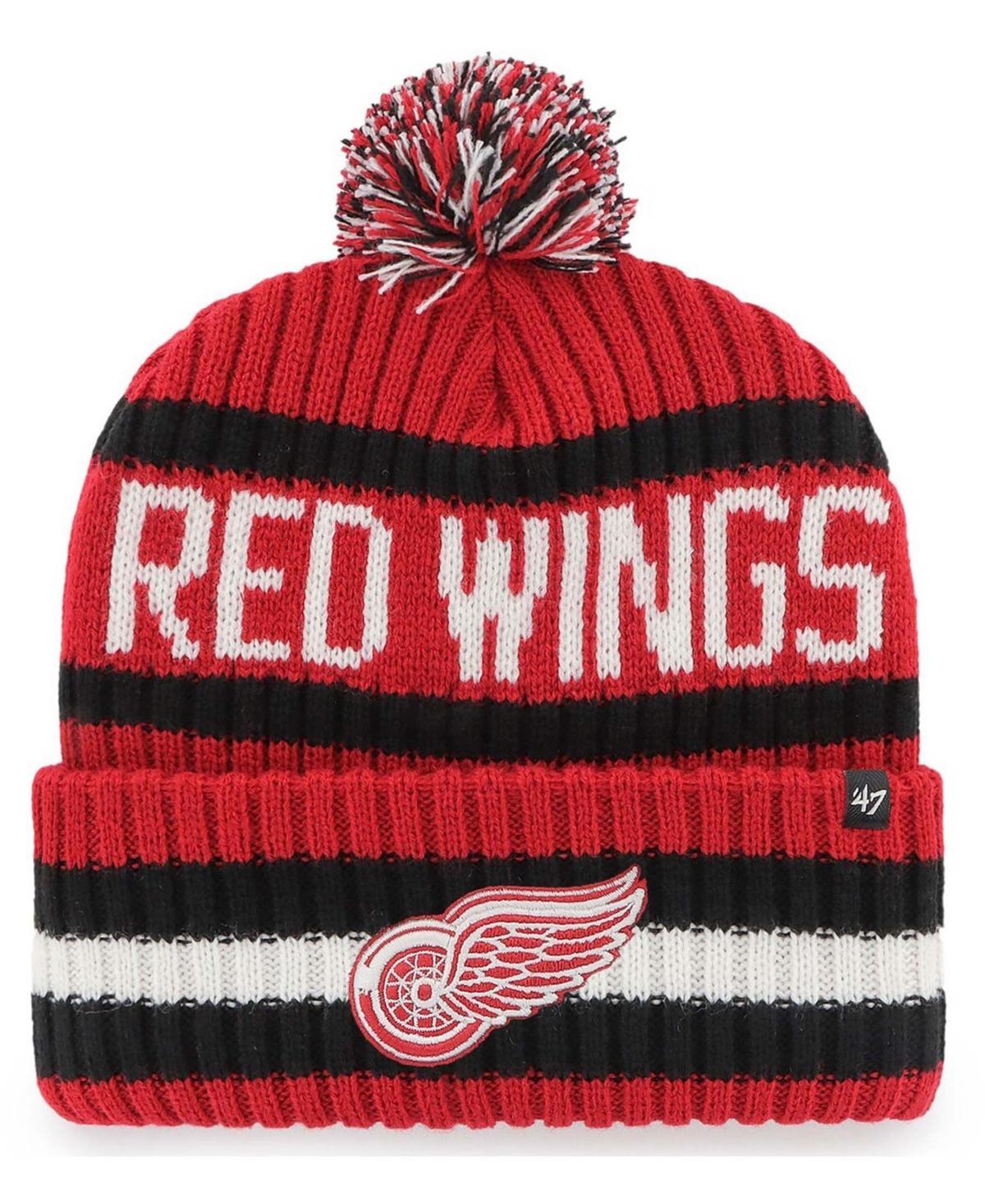 Mens Red Detroit Red Wings Bering Cuffed Knit Hat with Pom Product Image