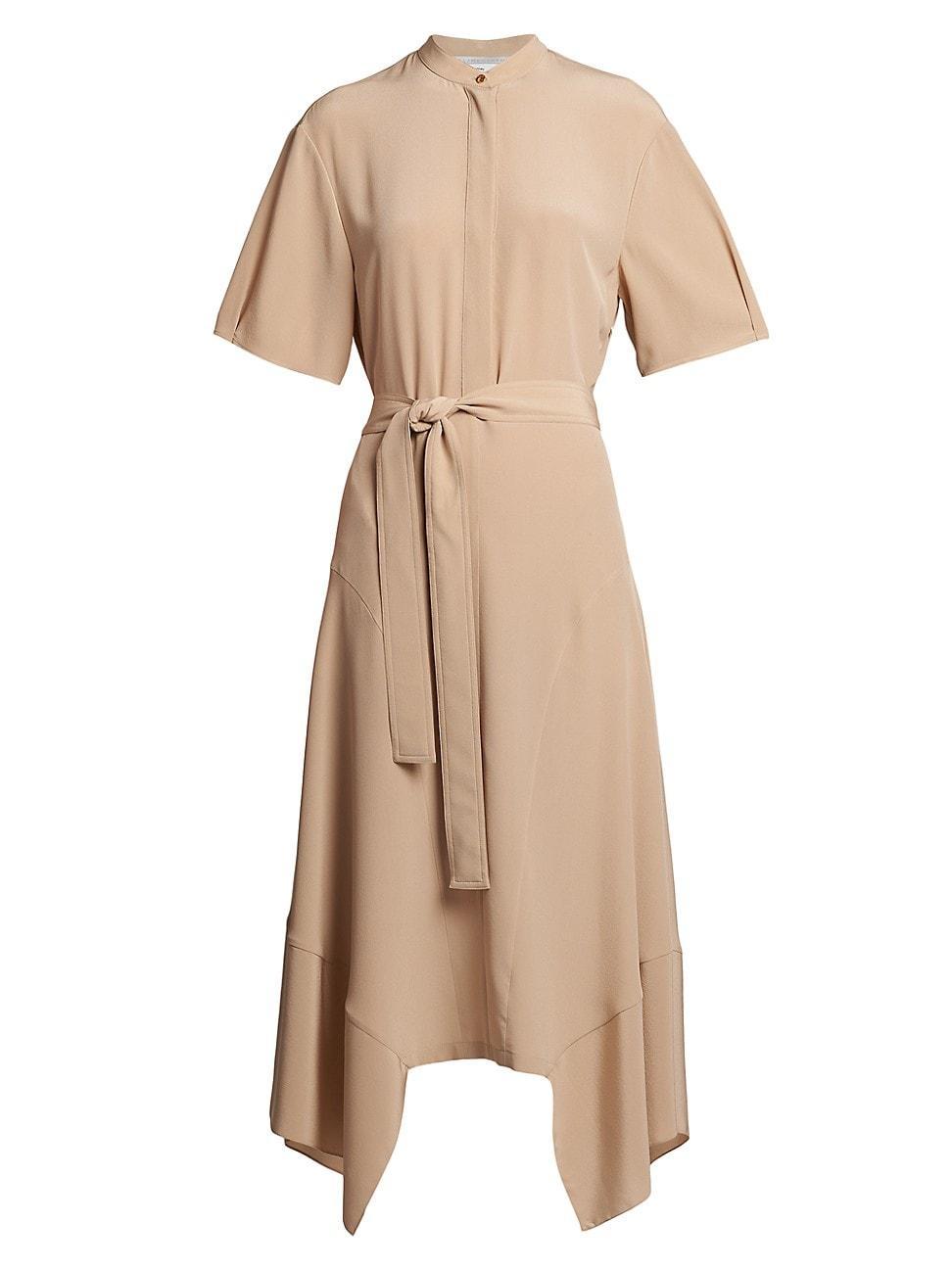 Womens Belted Silk Shirtdress Product Image