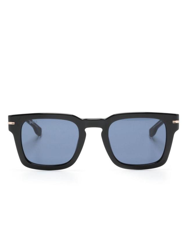 Rectangle-frame Sunglasses In Schwarz Product Image