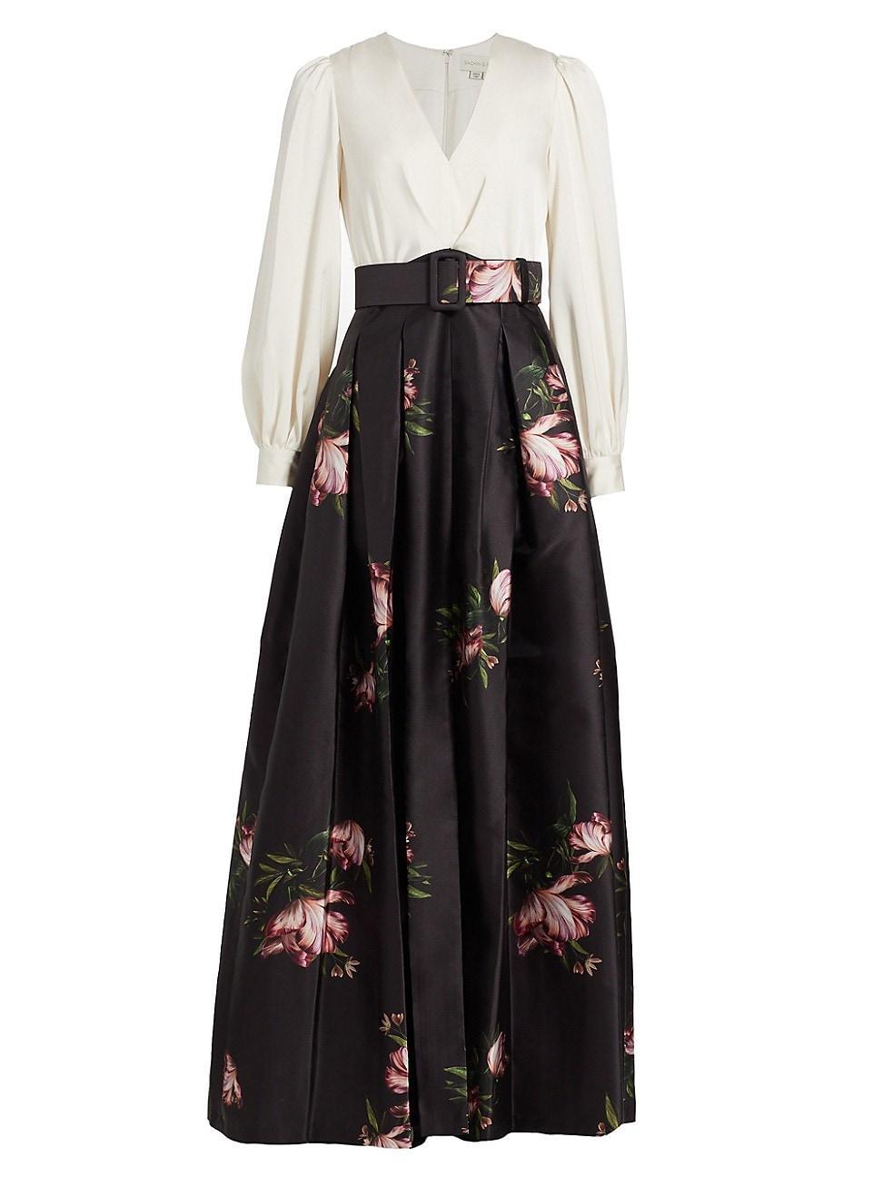 Womens Zoe Floral Two-Tone Gown Product Image