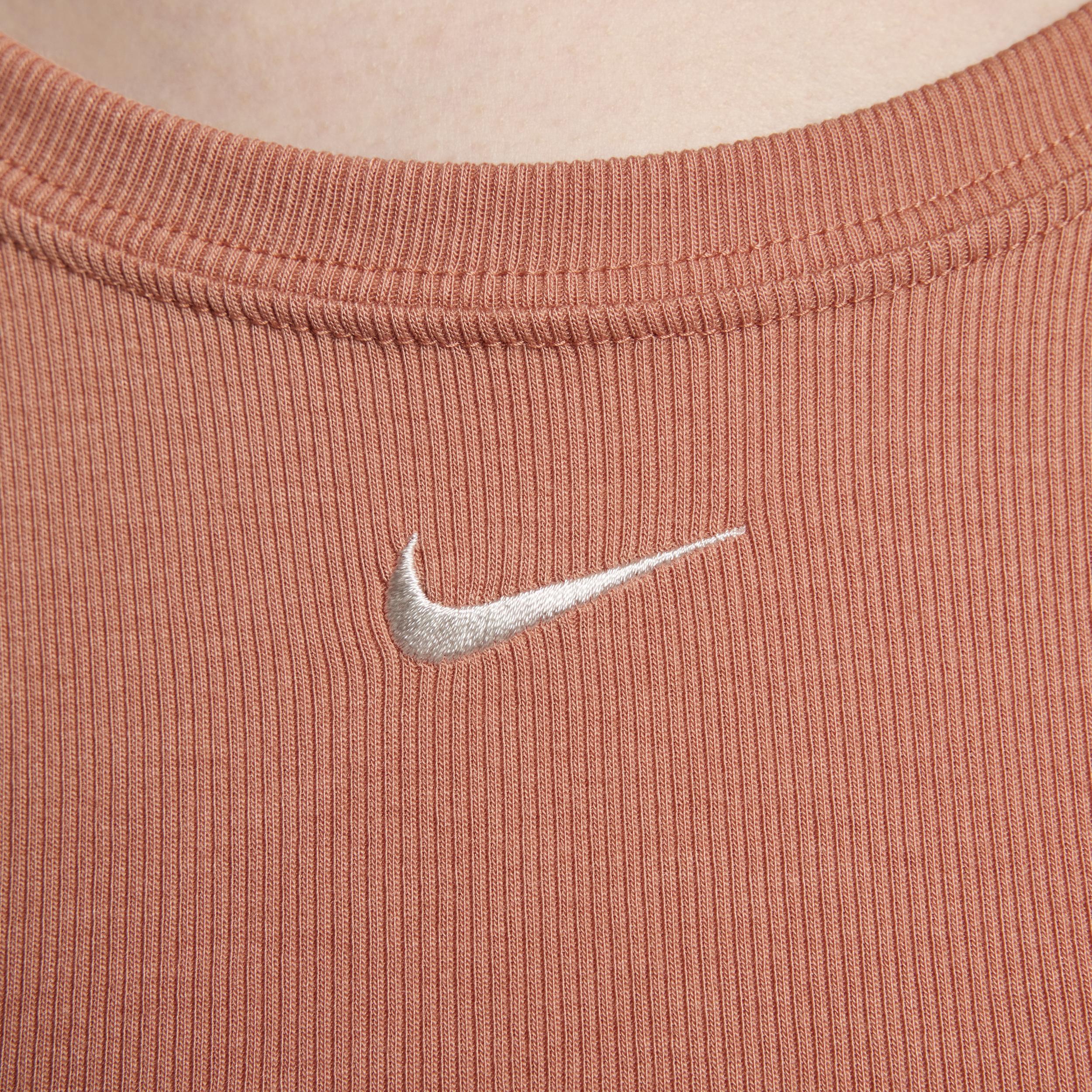 Women's Nike Sportswear Chill Knit Tight Scoop-Back Short-Sleeve Mini-Rib Top Product Image