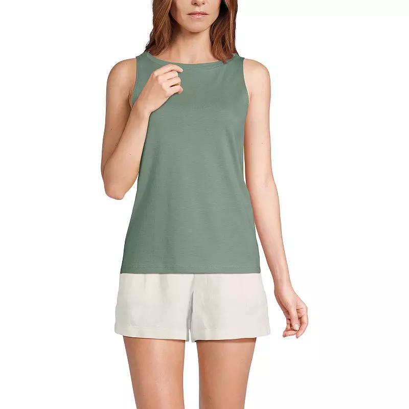 Womens Lands End Supima Boatneck Cotton Tank Top Product Image