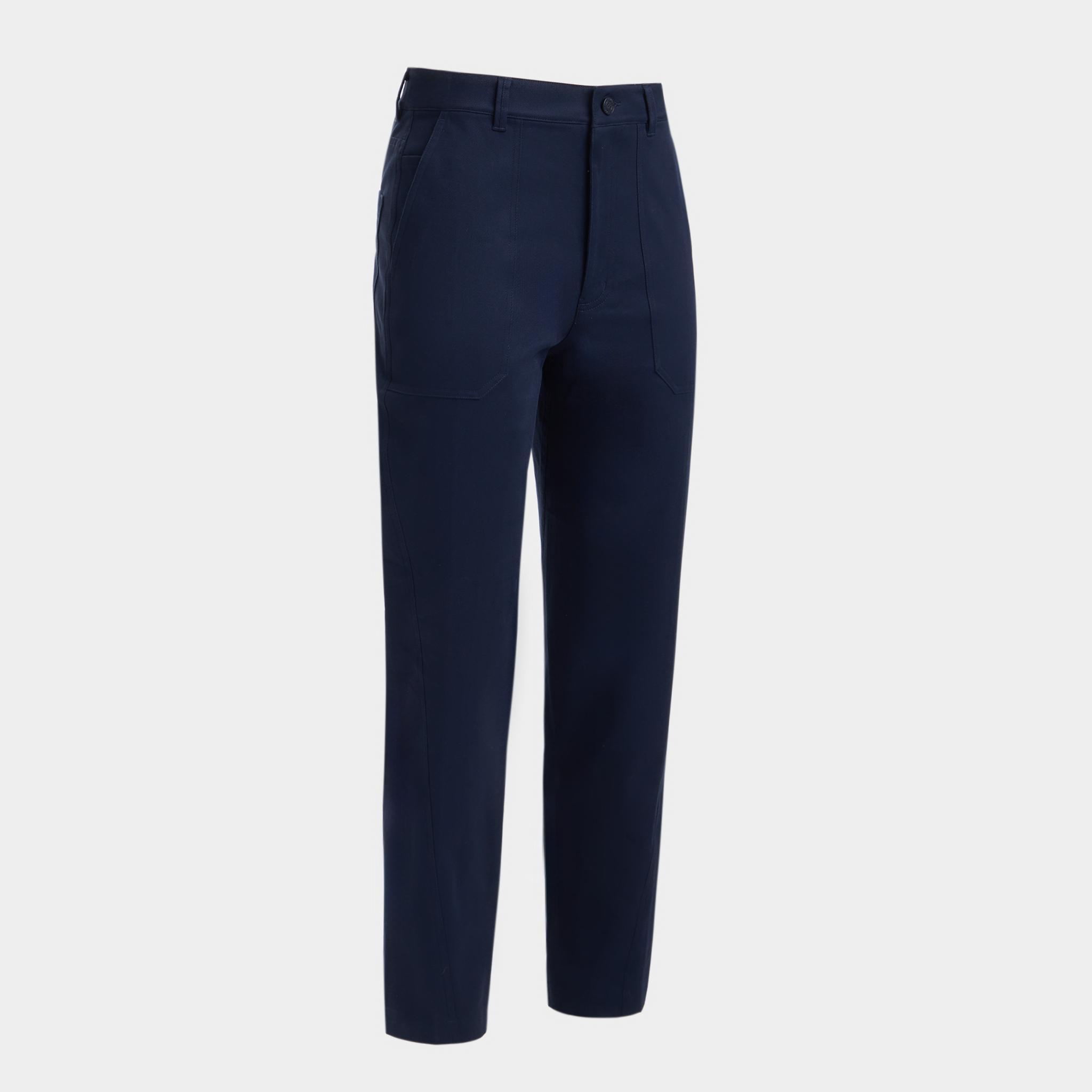 COTTON TWILL HIGH RISE STRAIGHT TAPERED LEG TROUSER Product Image