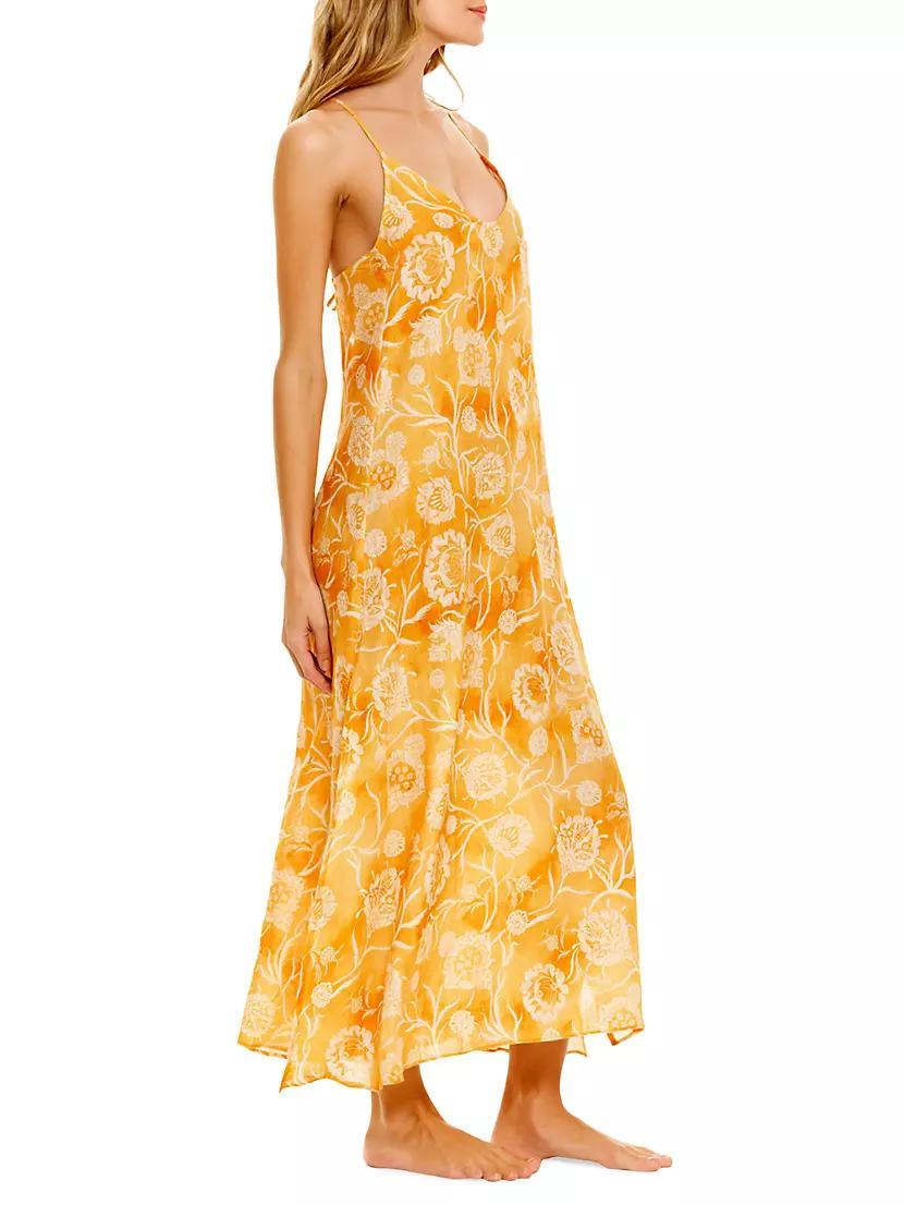 Summer Soirée Frida Claire Floral Linen Maxi Dress Product Image