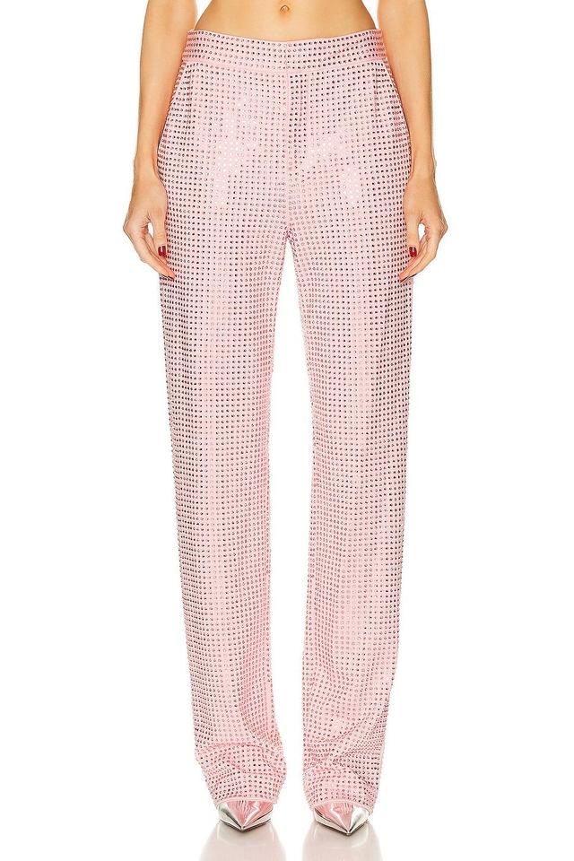 AREA Crystal Embellished Straight Leg Pant Rose. (also in ). Product Image