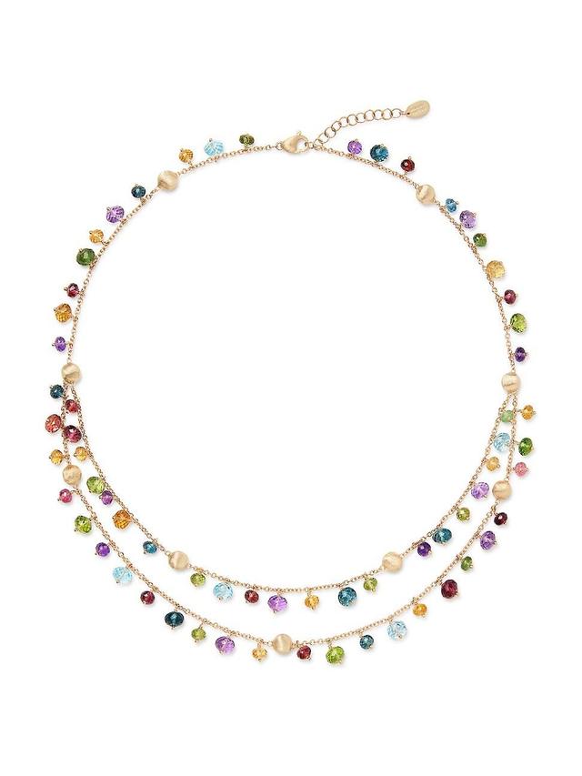 Womens Africa 18K Yellow Gold & Multi-Gemstone Double-Strand Necklace Product Image