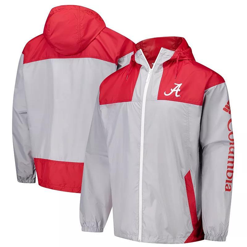 Mens Columbia Gray Alabama Crimson Tide Flash Challenger II Omni-Shade Full-Zip Windbreaker Jacket Product Image