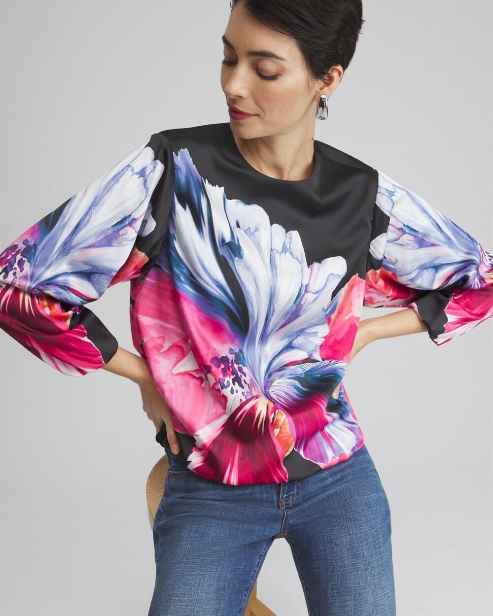 Floral Bubble Hem Top Product Image