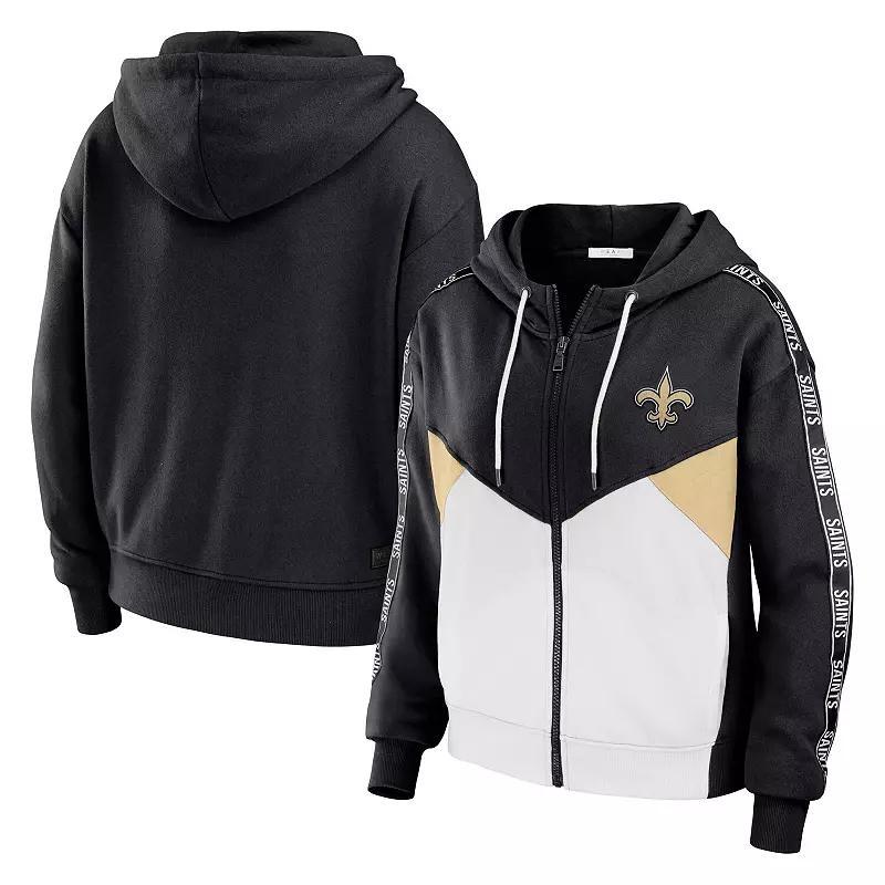 Womens WEAR by Erin Andrews /White Pittsburgh Steelers Plus Size Color Block Full-Zip Hoodie Product Image