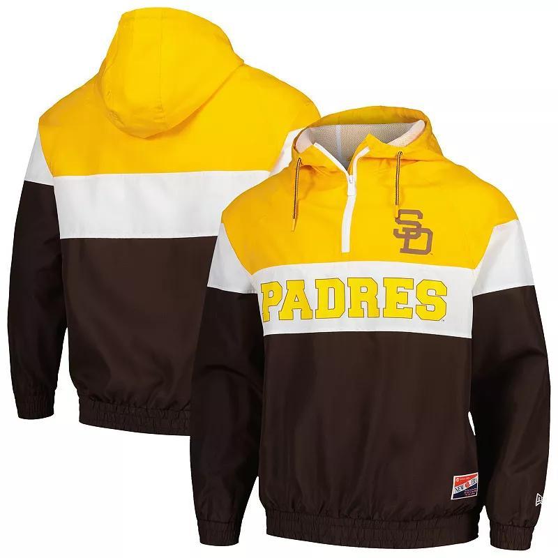 Mens New Era San Diego Padres Ripstop Raglan Quarter-Zip Hoodie Windbreaker Jacket Product Image