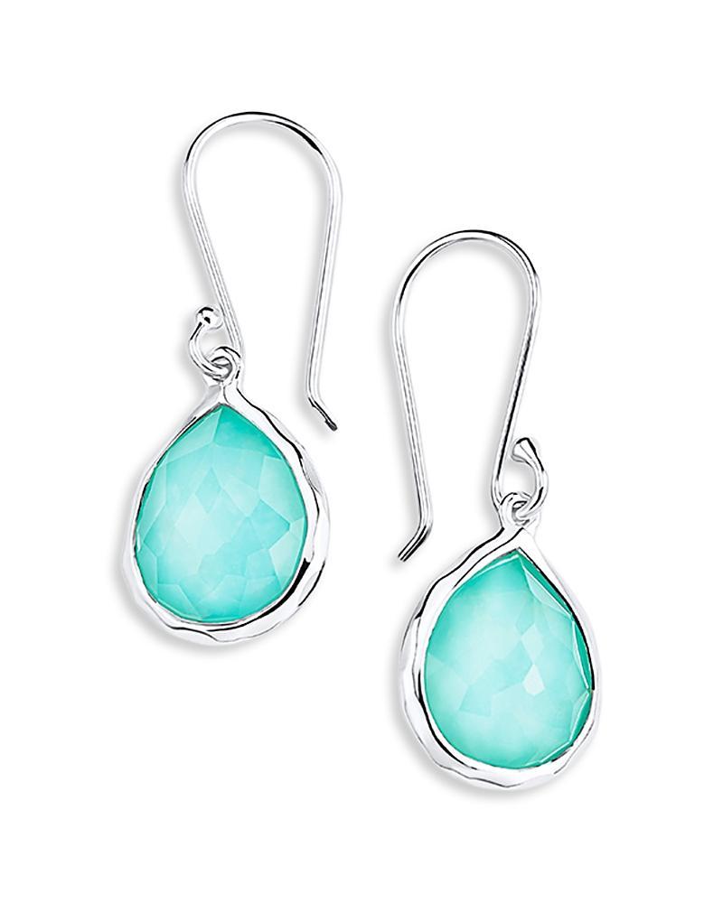 Womens Rock Candy Silver Turquoise Doublet & Sterling Silver Mini Teardrop Earrings Product Image