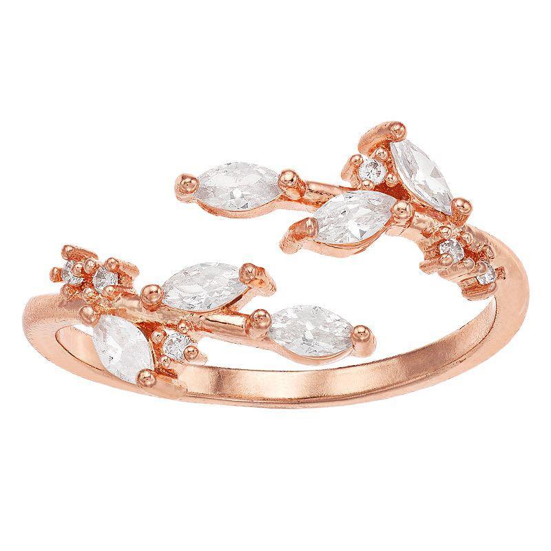 LC Lauren Conrad Cubic Zirconia Leaf Wrap Ring, Womens Clear Product Image