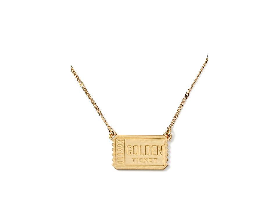 Womens Winter Carnival Ticket Gold-Plated Pendant Necklace Product Image