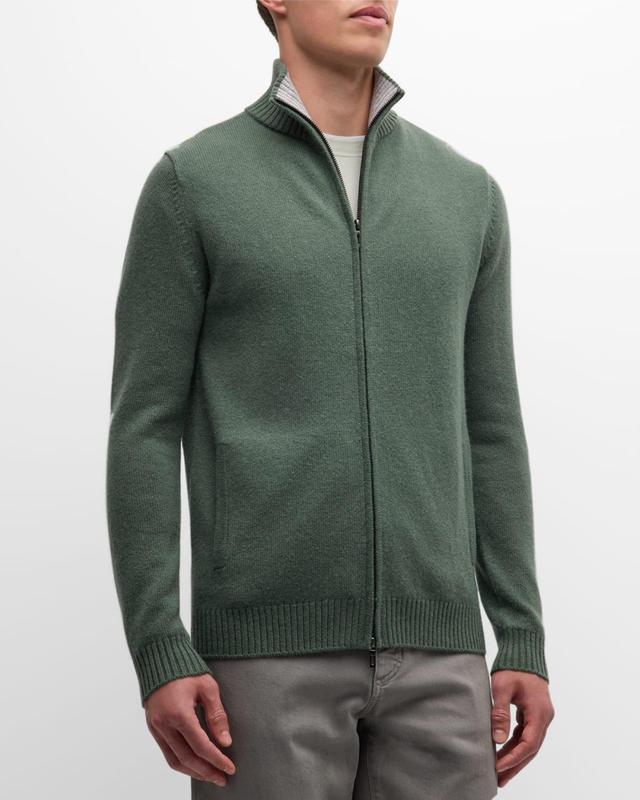 Mens Full-Zip Cashmere Sweater Product Image