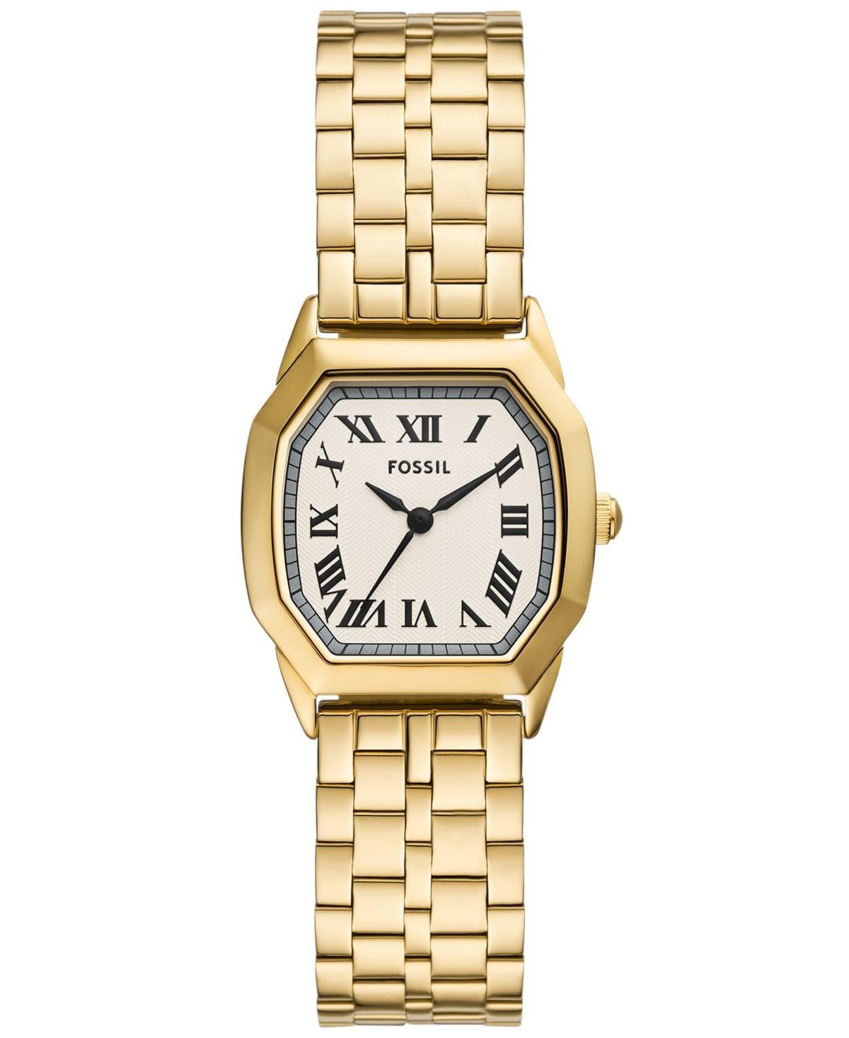 Fossil Womens Harlow Three-Hand Date Gold-Tone Stainless Steel Bracelet Watch Product Image